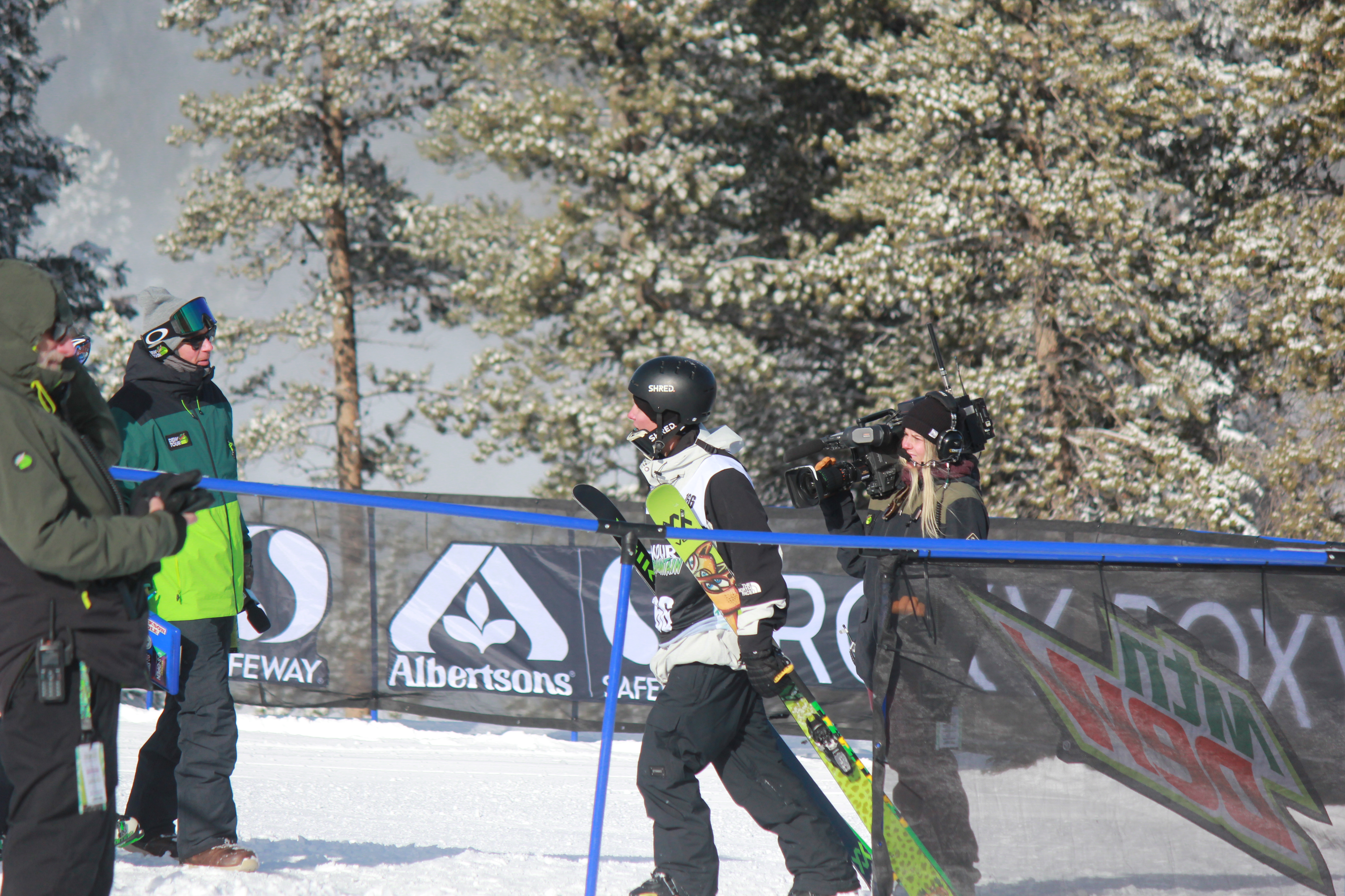 Peter Raich at the bottom of his Dew Tour Run